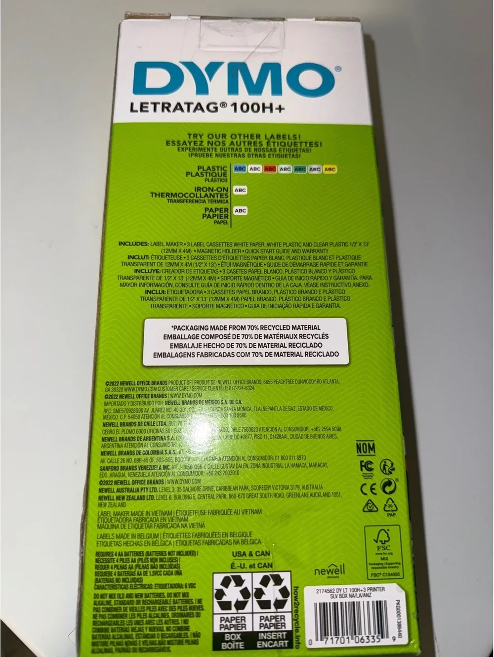Dymo LetraTag 100H+ Label Maker with 3 Label Cassette Cartridges